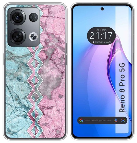 DOINK Custodia Colorata Effetto Sfumato Per Oppo Reno6 Pro 5G - Silicone TPU Traslucido Con Paraurti Antiurto E Airbag - Rosa - 5