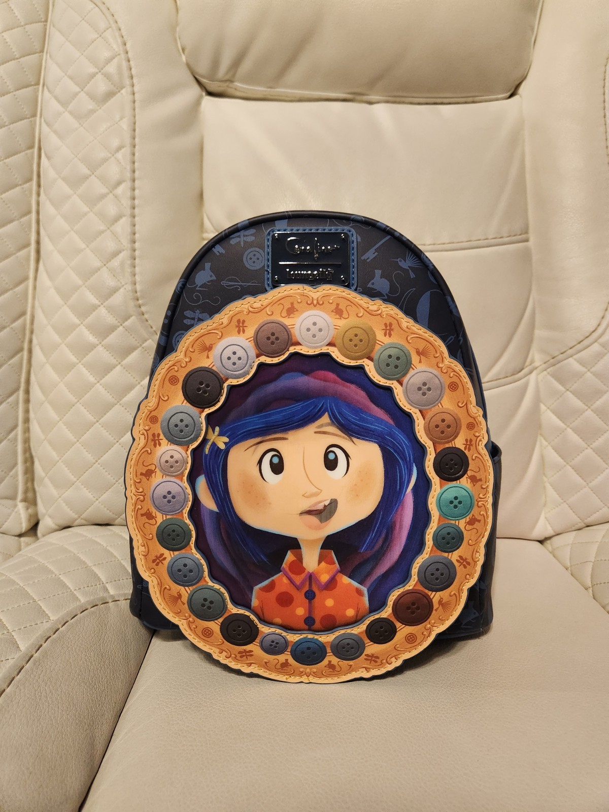 Loungefly Coraline Portal Button Frame Lenticular Mini Backpack