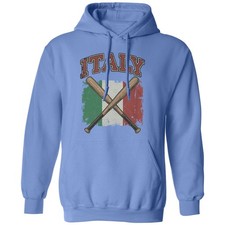 Italy Baseball Bats Patriotic Vintage Graphic Unisex Hooded Sweatshirt