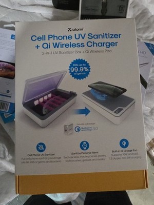 Atomi UV Cell Phone Sanitizer and Qi Cell Phone Wireless Charger
