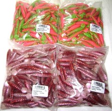 400 MISTER TWISTER 3" TRI-ALIVE SASSY GRUB LURES TEXAS RED ELECTRIC CHICKEN