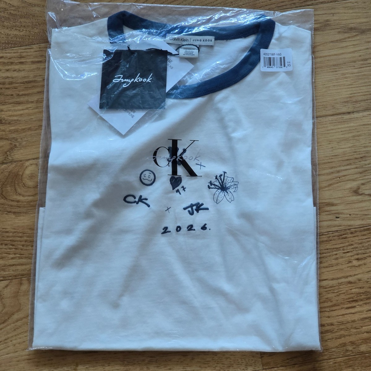 JUNGKOOK X Calvin Klein Women's Graphic Ringer Baby Short Sleeve T