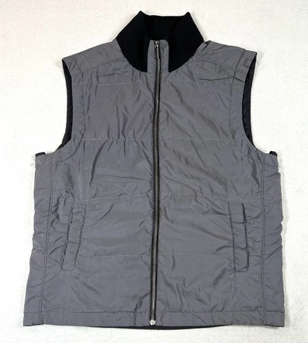 Zegna Sport Vest Mens Large 44 Gray Full Zip Thermore Quilted Technowool Gilet - product listing photo
