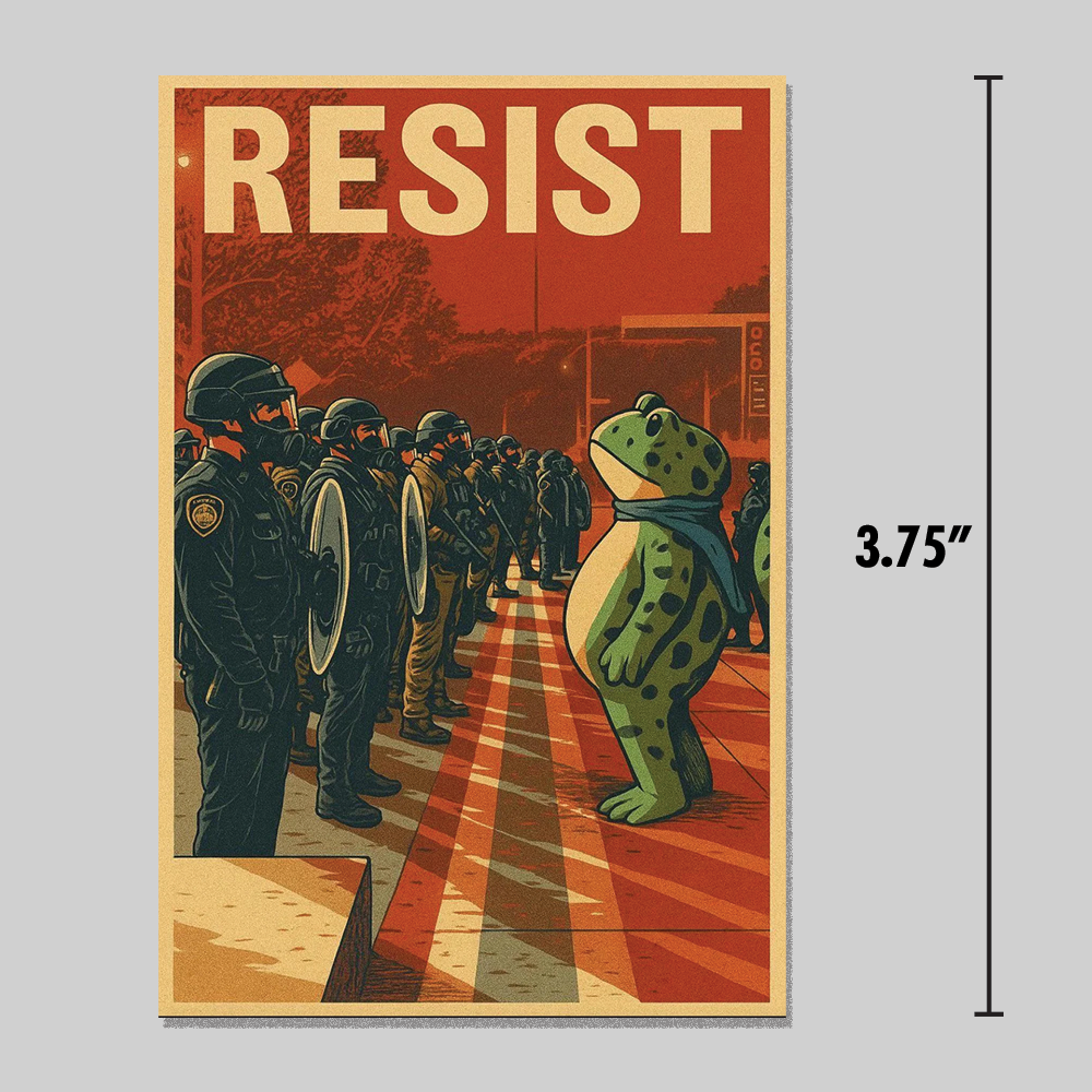 Portland Frog Sticker Resist Poster Anti-ICE Anti-Fascist 3.75