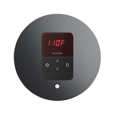 Mr Steam iTempo Round Steam Shower Control and Steamhead in Brilliant Black