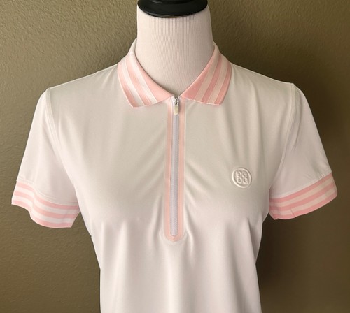 NWT Women's G/Fore Short Sleeve Logo Golf Top Size M Color Snow GLP000023 $130 - Picture 6 of 7