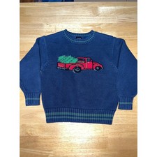 Youth Gap Knit Sweater Red Truck Christmas Winter Themed Children Kids Small