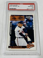 CAL RIPKEN JR.~RARE (POP 19) 1995 SCORE HITTERS INC. PSA-10 GEM-MT MLB CARD #556