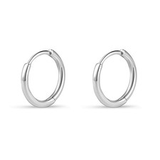 1 Pair 12mm Small Hoop Earrings for Women, 316L Surgical Stainless Steel Hugg...