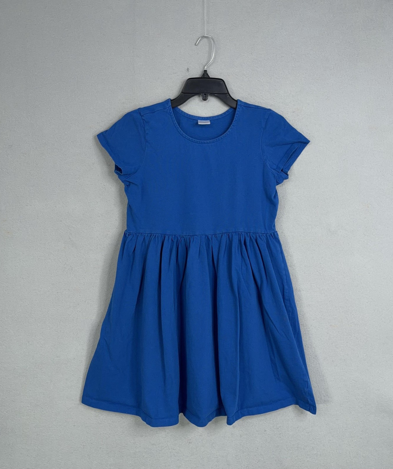 Hanna Andersson Dress Girls 14-16 Blue Short Sleeve Skater Cotton Jersey Casual