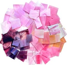 2.2Lb Pink Stained Glass Scraps, Irregular Stained Glass Sheets for Crafts, Mosa