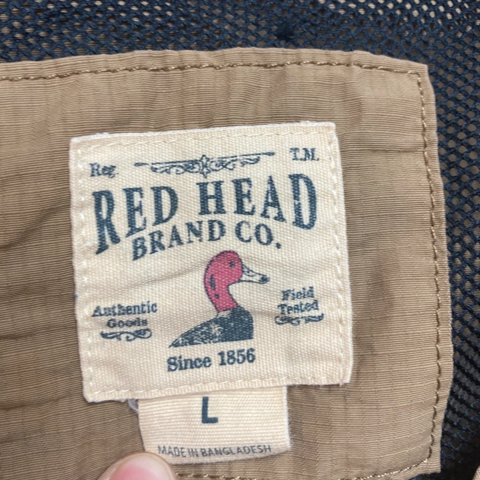 Red Head Brand Vest Mens L Brown Hunting Fishing Full Zip Cargo Pockets Ripstop - Image 3 of 4