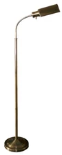 Natural Daylight Battery Operated Cordless Floor Lamp, Antique Brass