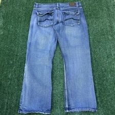 Vintage Flypaper Jeans Mens 39x30" Blue Bootcut Flap Pocket Baggy Relaxed Modern