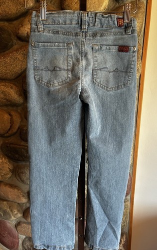 7 For All Mankind Jeans Boys Youth Size 8 Light Wash Stretch Slimmy - Picture 3 of 5