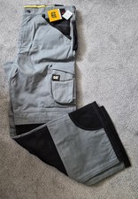 Caterpillar Men's Trademark Work Trousers (C172) -Grey/Black BNWT Size W38 L32
