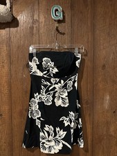 Gap Women’s Linen Mini Dress Black With Whit Florals Size XS