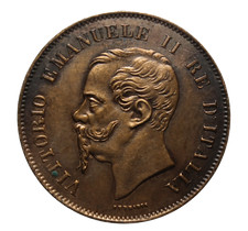 Regno d'Italia Vittorio Emanuele II - 5 CENTESIMI 1861 MILANO - Cartellino FDC