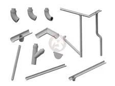 Plus Model 1/35 Roof Rain Eaves Gutter Water Discharge (38 pcs) [MODEL KIT] 606