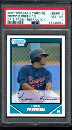 FREDDIE FREEMAN ROOKIE 2007 Bowman Chrome Refractor #BDPP12 PSA 8 NM-MT Dodgers