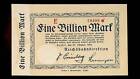 1923 Germany Reichsbahn Cassel 1 Trillion / 1.000.000.000.000 Mark Banknote Unc