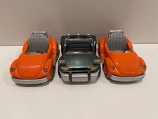 Lot of 3 Disney Disneyland Autopia Cars Pull-N-Go Chevron Cars