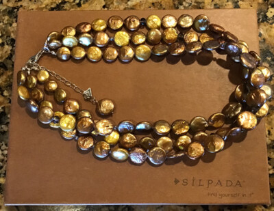 Bronze Coin Pearl Sterling Silver 