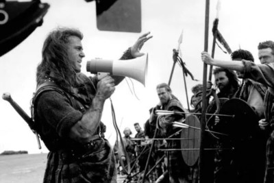 Braveheart 1995 Regisseur Mel Gibson gibt Anweisungen per Megaphon