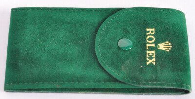 ROLEX 緑色レザー小物入れ Rolex Green Velvet Travel Pouch To Store Rolex Watch