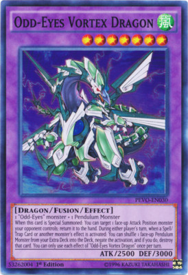 YuGiOh Odd-Eyes Vortex Dragon - PEVO-EN030 - 1st Edition - Super Rare ...