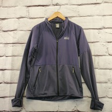 REI Jacket Womens Small Lightweight Thumbholes Nylon Hiking Full Zip Purple