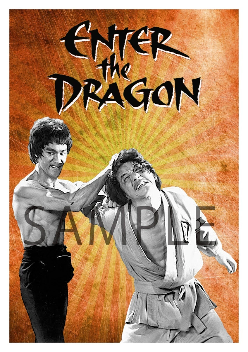 Jackie Chan and Bruce Lee Enter the Dragon Poster Print Kung Fu Movie Print