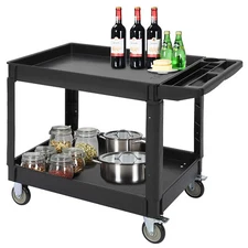 Heavy Duty Service Shop Tool Cart 2-Shelf 500lbs Capacity Organizer Rolling 45"