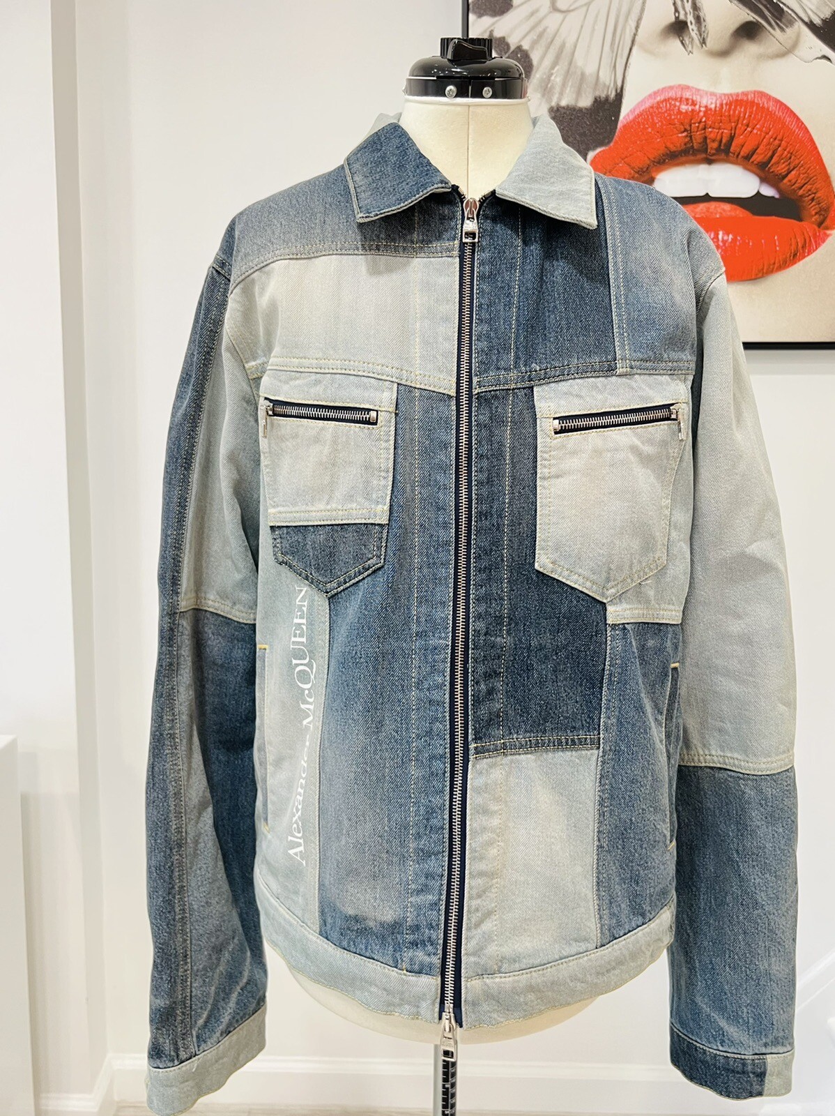 Alexander McQueen patchwork denim jacket. $1990 - image 2