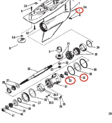 Lower Gearcase Seal Kit 26-76868 18-7159 26-8M0058390 For