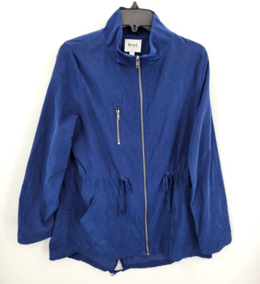 Mine Anthropologie Jacket Womens Large Zip Up Pockets Cinch Waist Outerwear