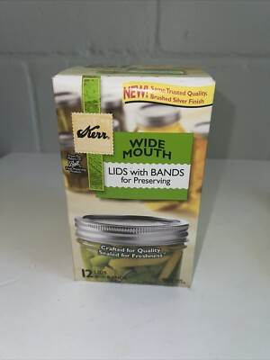 Kerr Ball Wide Mouth Canning Jar Bands and Lids Box of 12 Bands & Lids Unopened