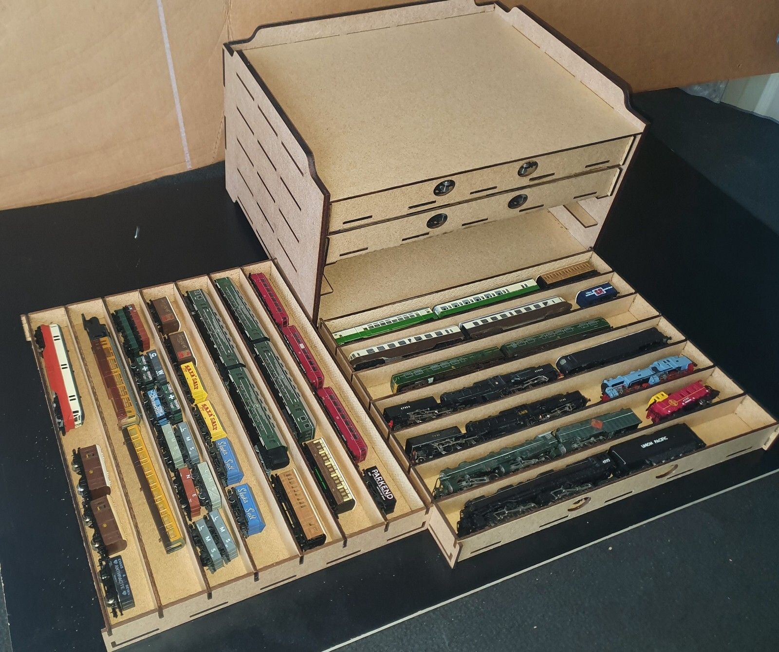 Stackable Model Rail Rolling Stock Storage Rack: 4 Drawers: N Gauge/009 ...