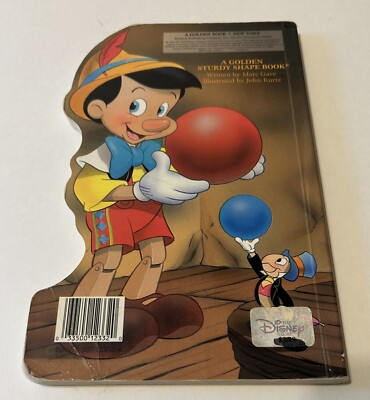 1992 Vintage Walt Disney Pinocchio Fun with Shapes & Sizes Golden
