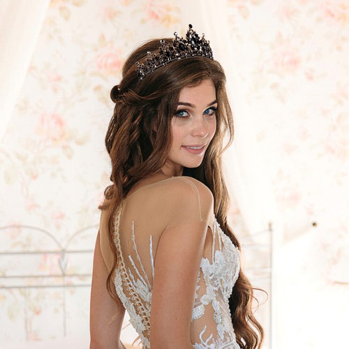 Women Gothic Crown Rhinestones Tiara Baroque Style Wedding Bridal Crown - Picture 8 of 12