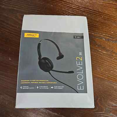Jabra Evolve2 30 Mono UC Usb-c mit Kabel Computer Headset 23089-889-879 Neu