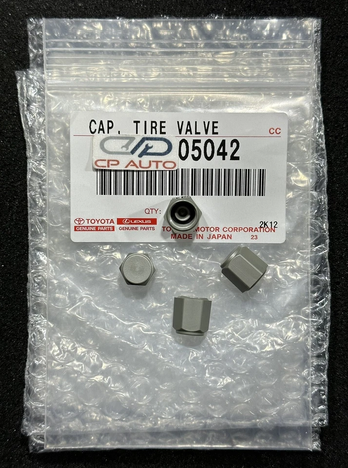 NUEVO 13 - 21 LEXUS LX570 VÁLVULA NEUMÁTICO VÁSTAGO TAPA PLÁSTICO JUEGO DE 4 GRIS OEM Foto 2 de 4