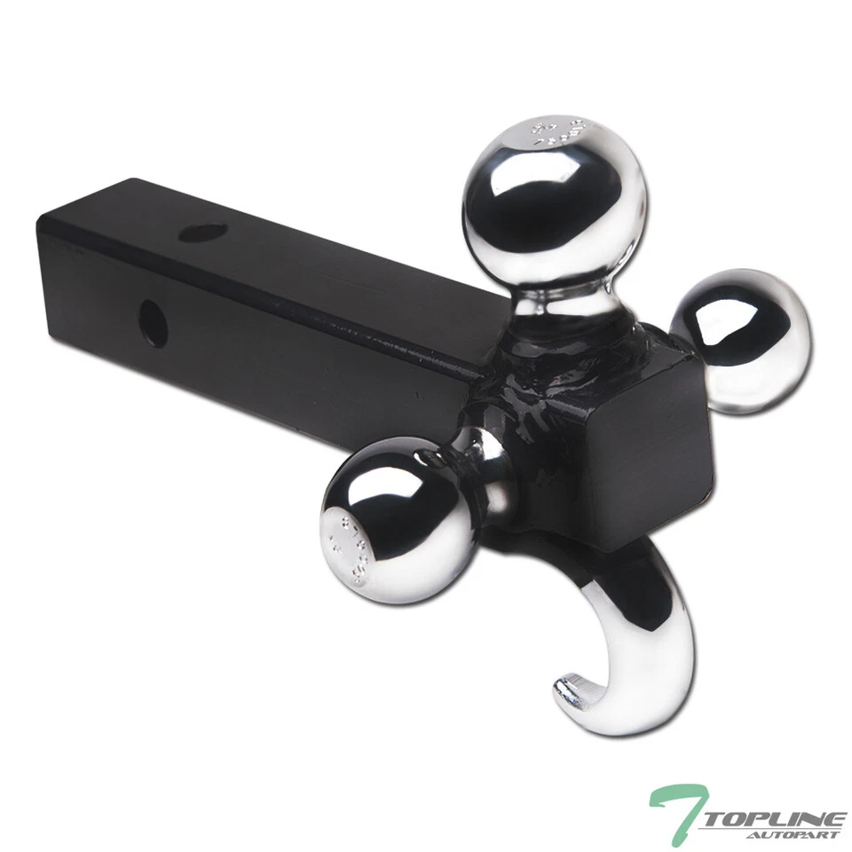 Topline 3-In-1 Loaded Tri-Ball Mount Tow Hitch+Hook 2" Receiver For Land Rover Foto 2 de 4