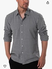 Men's Long Sleeve Regular Fit Classic Button Up Dress Shirt