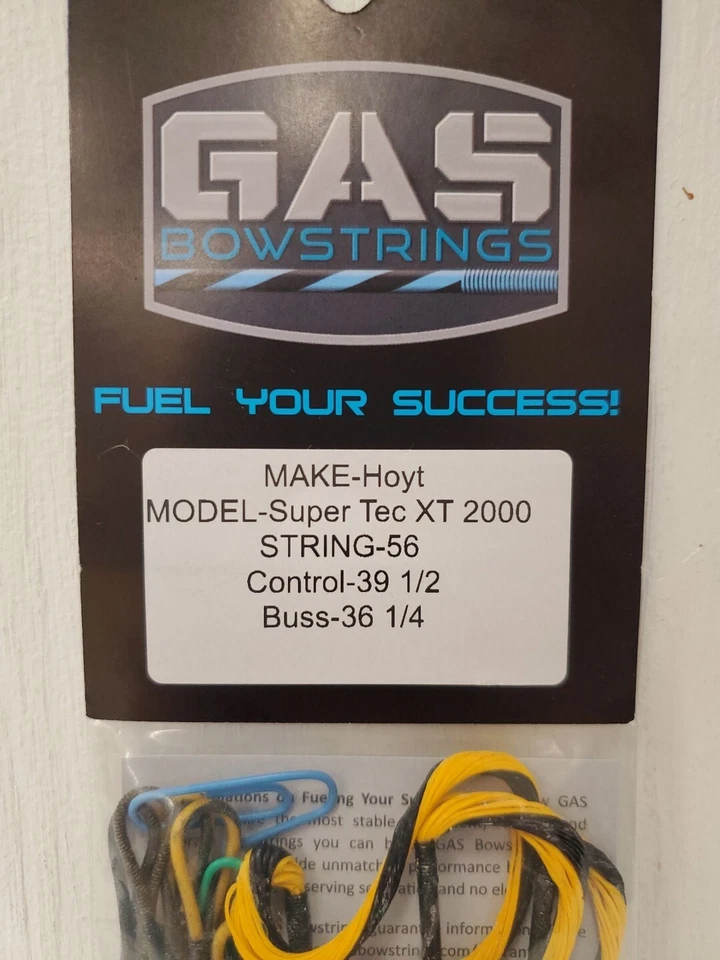 Gas Bowstrings Hoyt Super Tec XT 2000 Yellow/Black String Set - Image 2 of 4