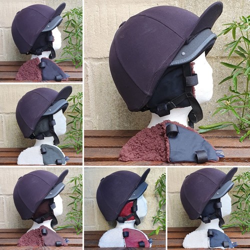 Waxed riding hat equestrian ear muffs warmers sherpa fleece lined many