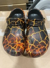 Famous Brand Bistro Graphic Clog Black/Red Lava Mens 9 Womens 11 Slip Resistant