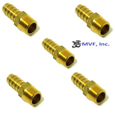 Hose Barb for 3/4" ID Hose X 1/2" Male NPT Hex Brass Fuel (5-Pack) 201A-12Dx5