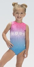NWT GK GKkids pink Glittering Hearts Tank Leotard Style E5141 sz CM