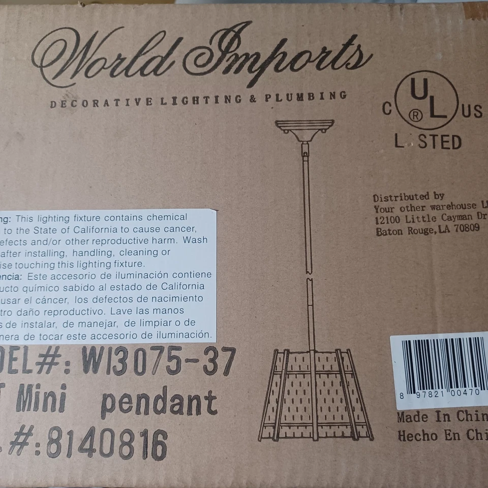 Mini colgante de níquel cepillado de 1 luz World Imports Fensu Foto 2 de 2